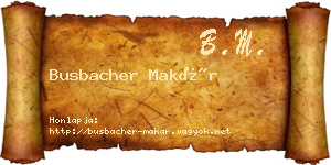Busbacher Makár névjegykártya